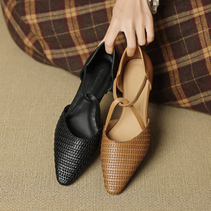 Dona genuine leather heels for women