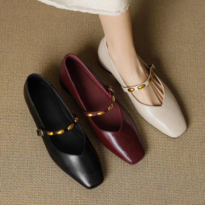 Zyra genuine leather flats for women