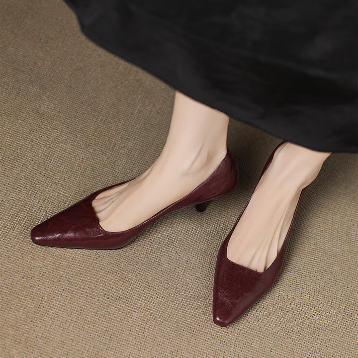 Zala genuine leather heels for women