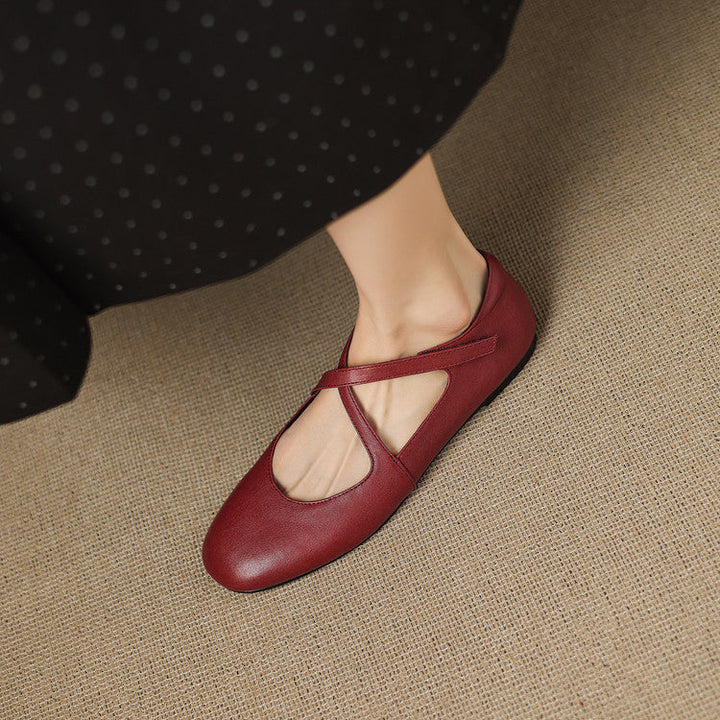 Zeor genuine leather flats for women