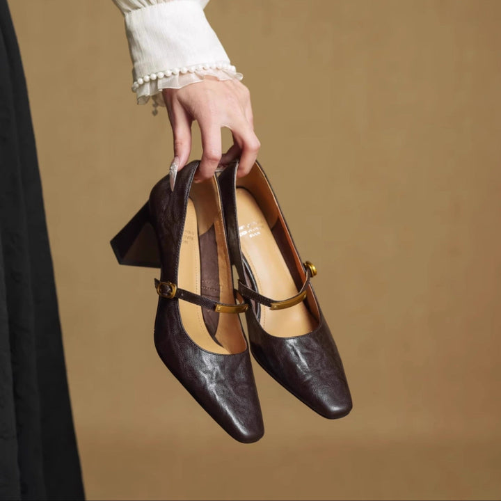 Maela genuine leather heels for women