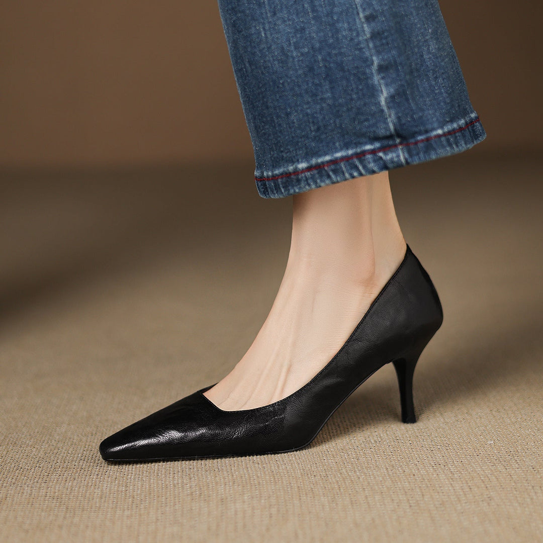 Zala genuine leather heels for women