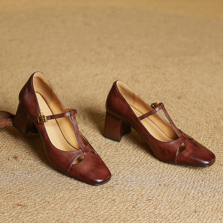 Alysa genuine leather heels for women