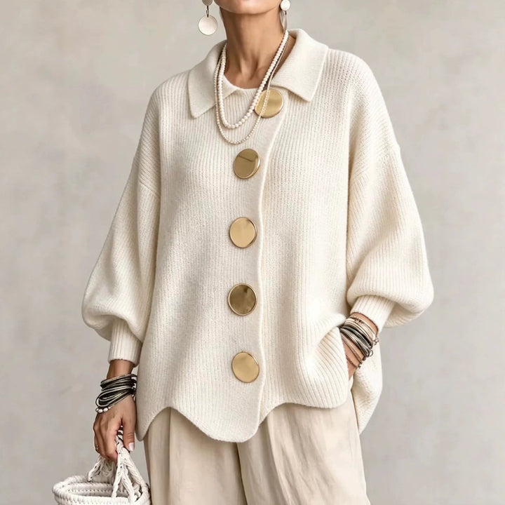 Isadora oversized collared cardigan for women