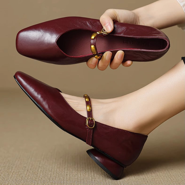 Zyra genuine leather flats for women