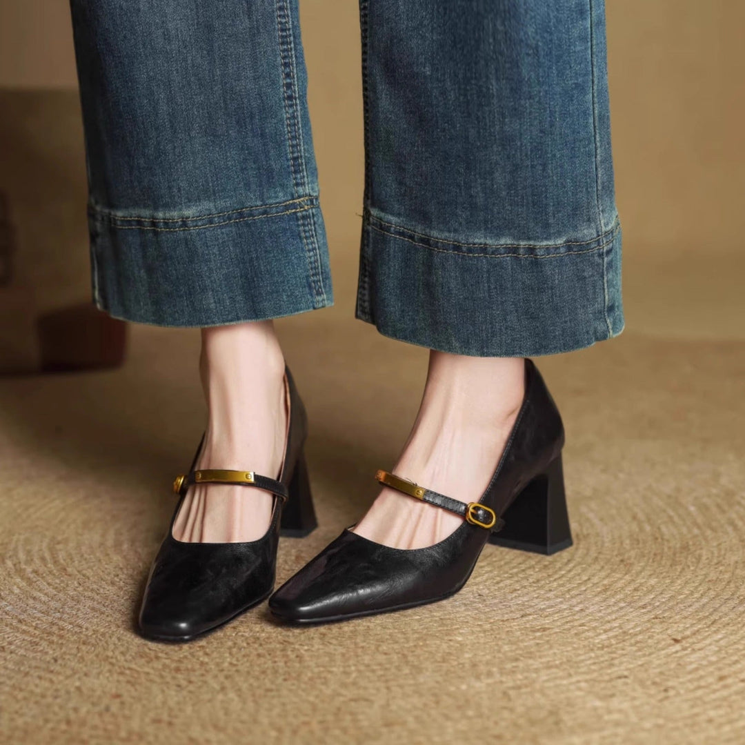 Maela genuine leather heels for women