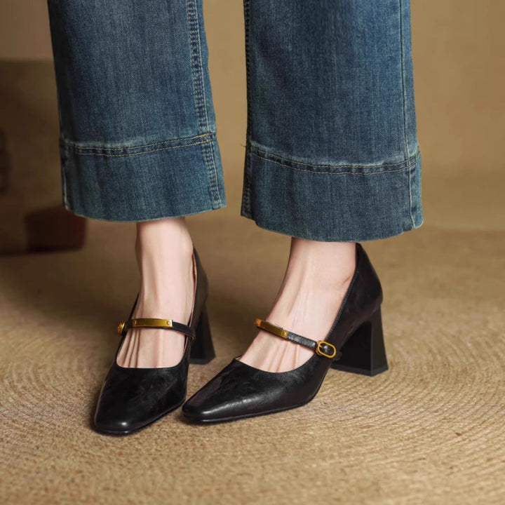 Maela genuine leather heels for women