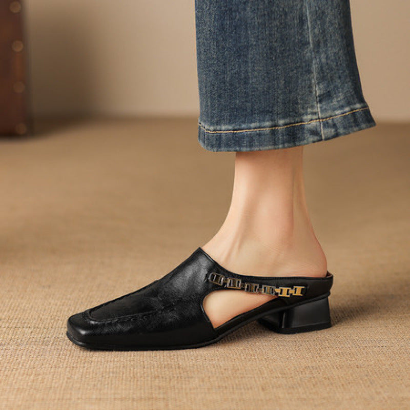 Vyla genuine leather mules for women