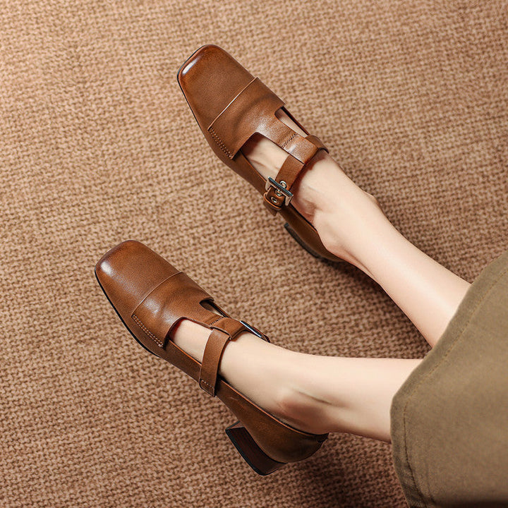Veyra genuine leather heels for women