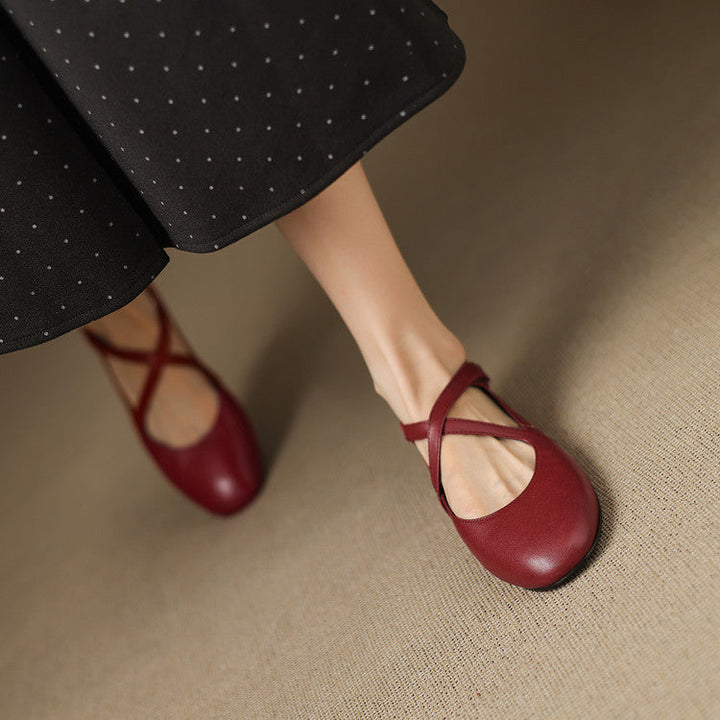 Zeor genuine leather flats for women