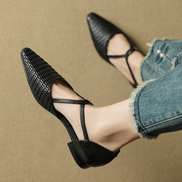 Dona genuine leather heels for women