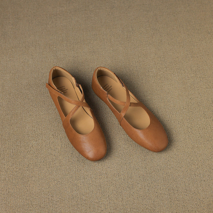 Zeor genuine leather flats for women