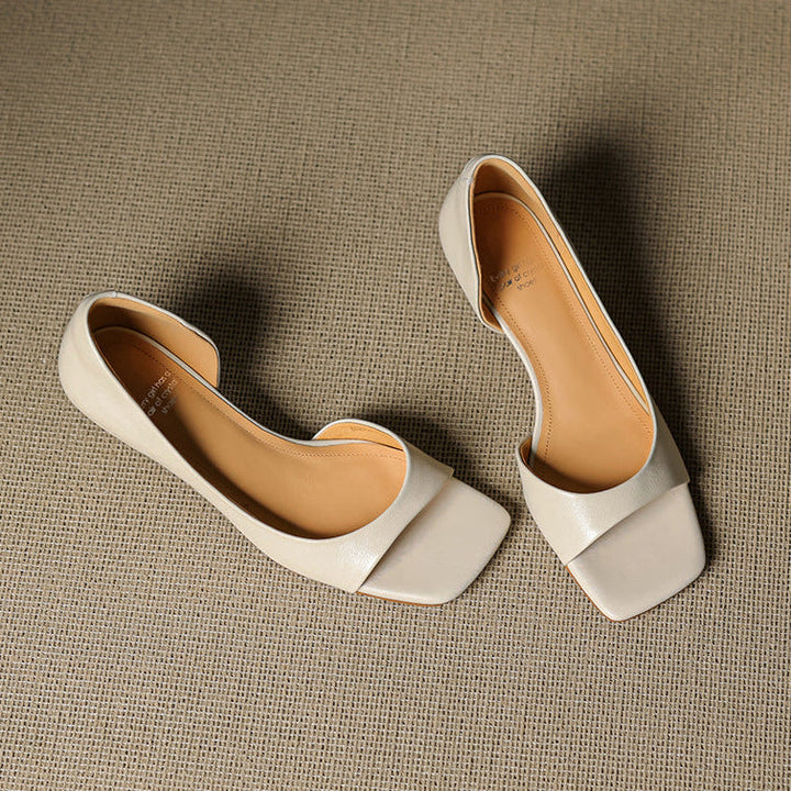 Celin peep toe genuine leather heels for women