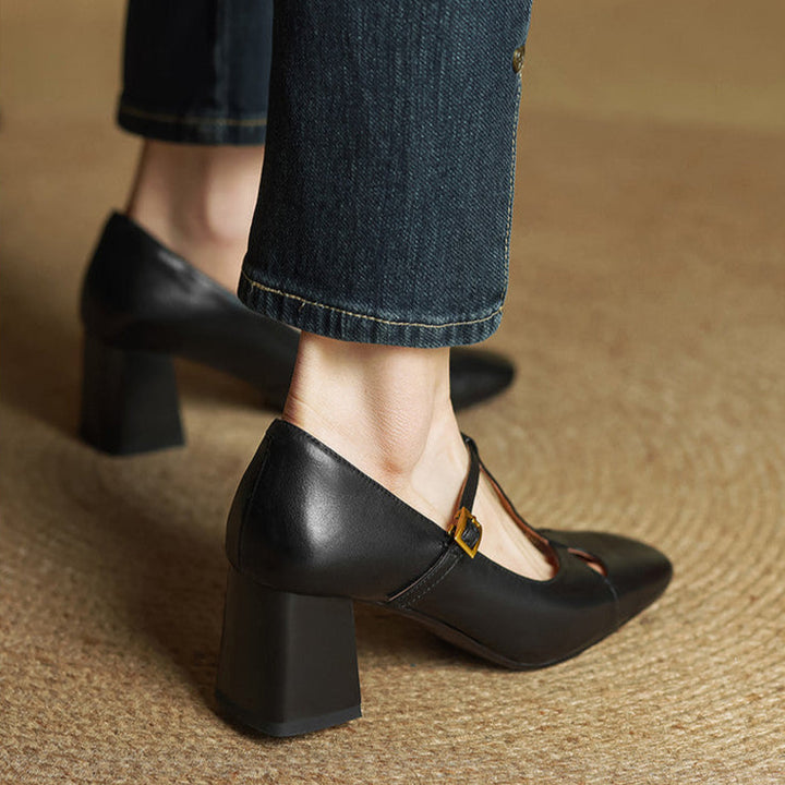 Alysa genuine leather heels for women