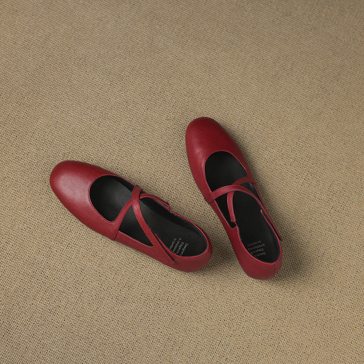 Zeor genuine leather flats for women