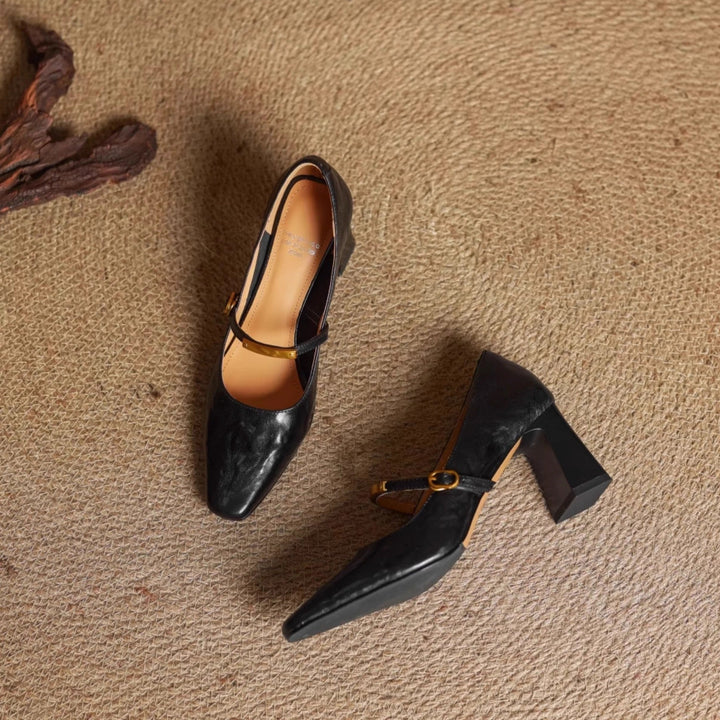 Maela genuine leather heels for women