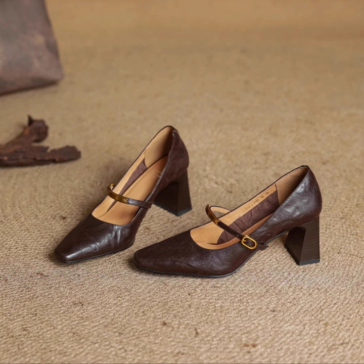 Maela genuine leather heels for women