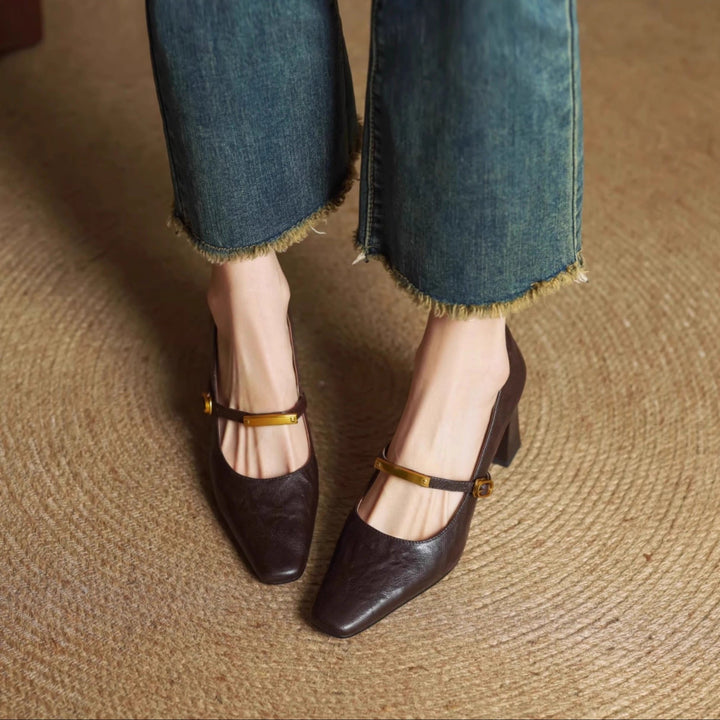 Maela genuine leather heels for women