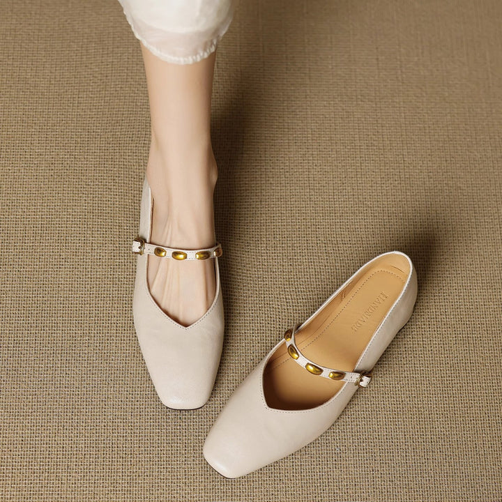 Zyra genuine leather flats for women