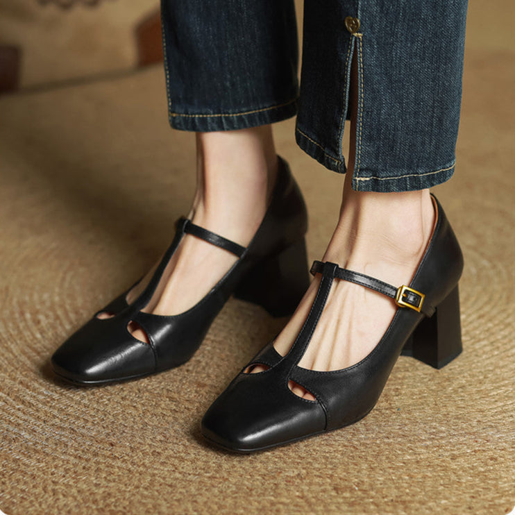 Alysa genuine leather heels for women
