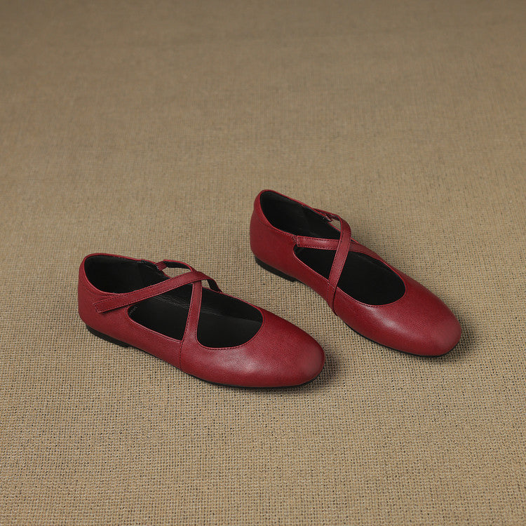 Zeor genuine leather flats for women
