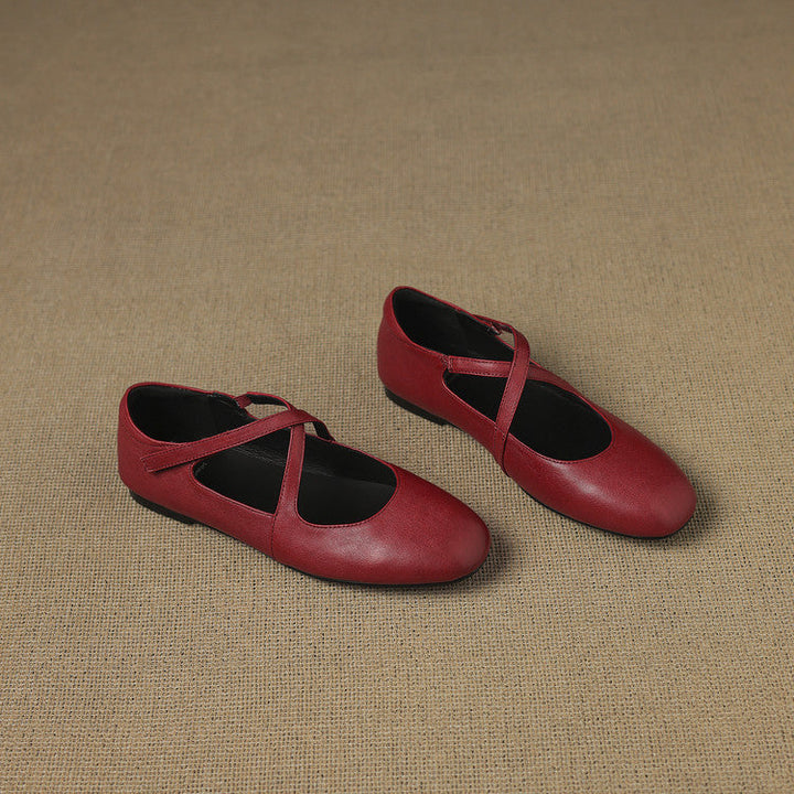 Zeor genuine leather flats for women