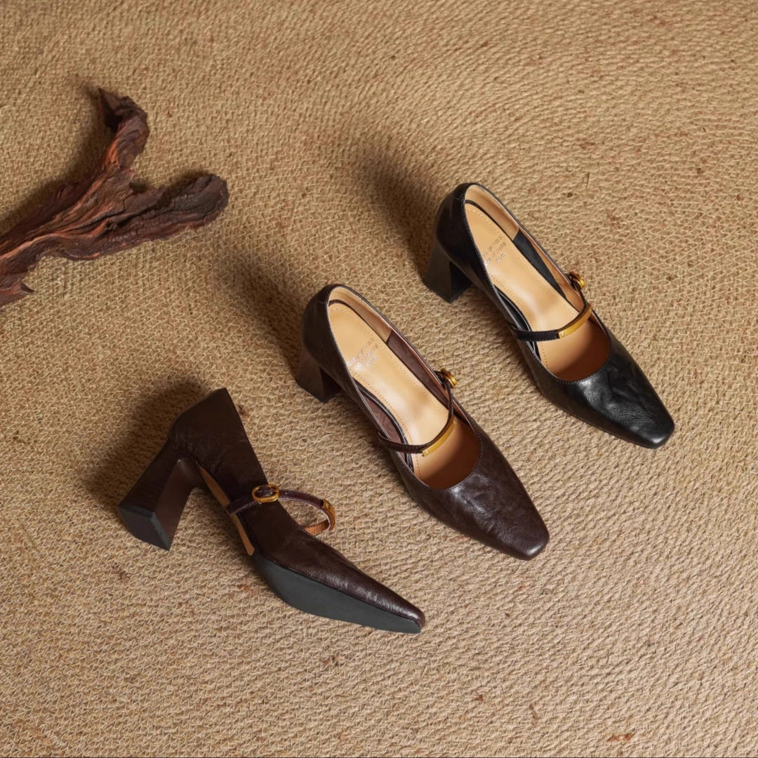 Maela genuine leather heels for women