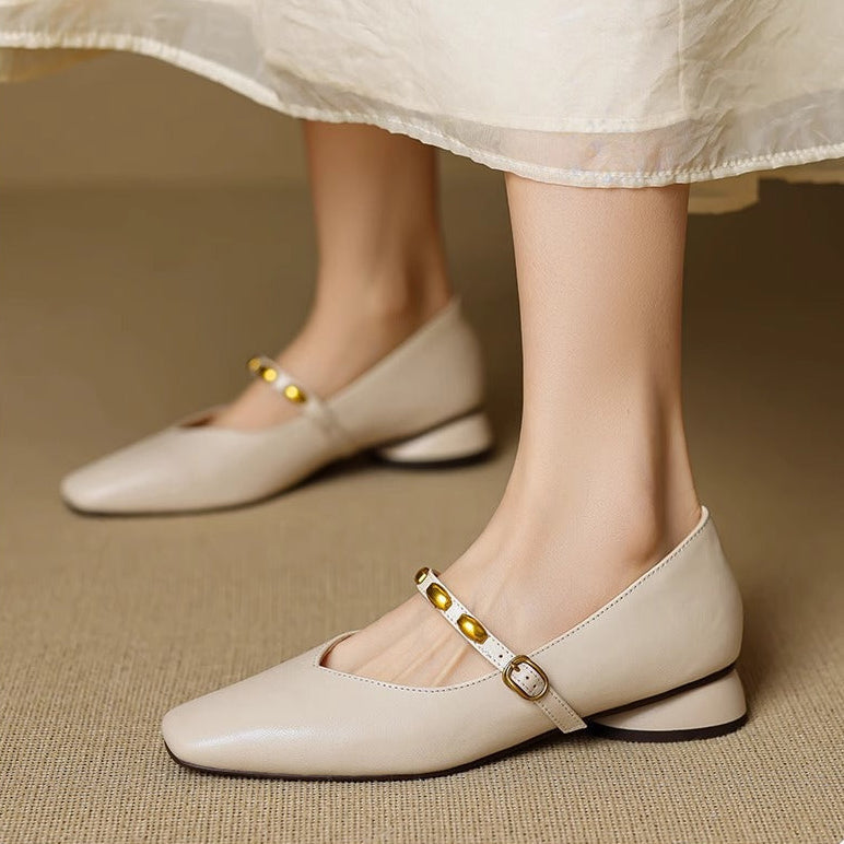 Zyra genuine leather flats for women