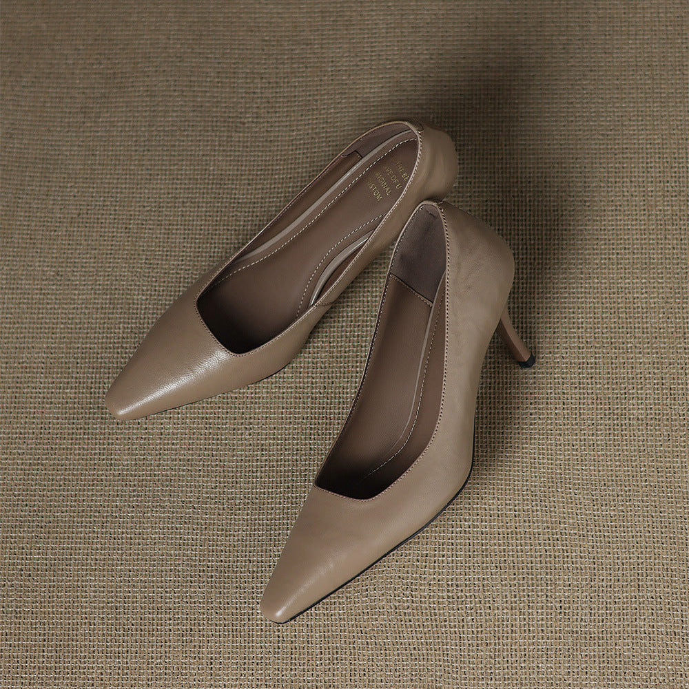 Zala genuine leather heels for women