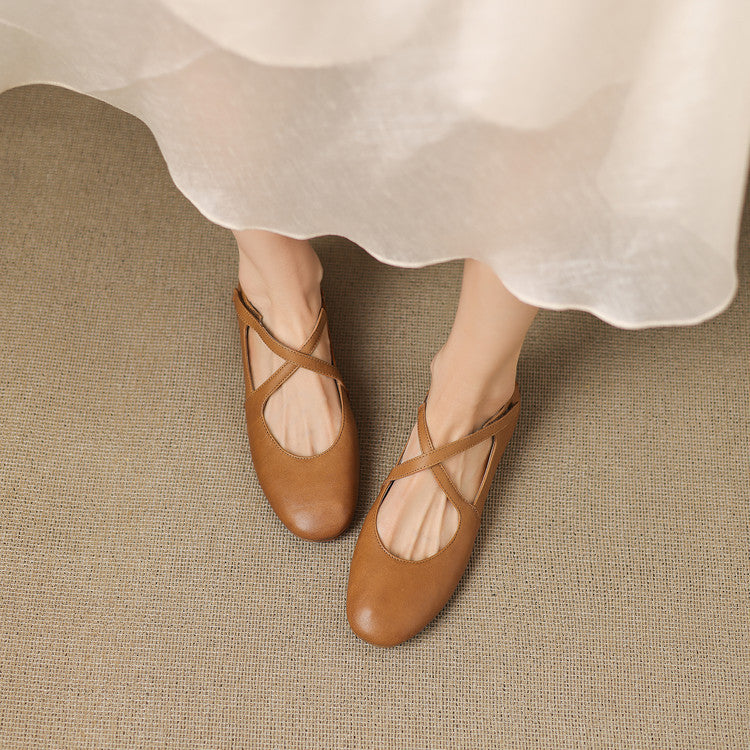 Zeor genuine leather flats for women
