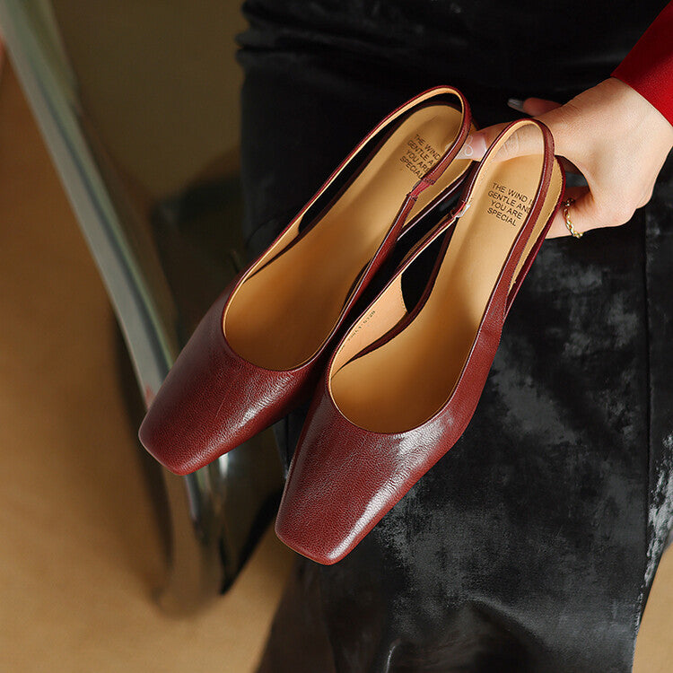 Ersa genuine leather slingbacks for women