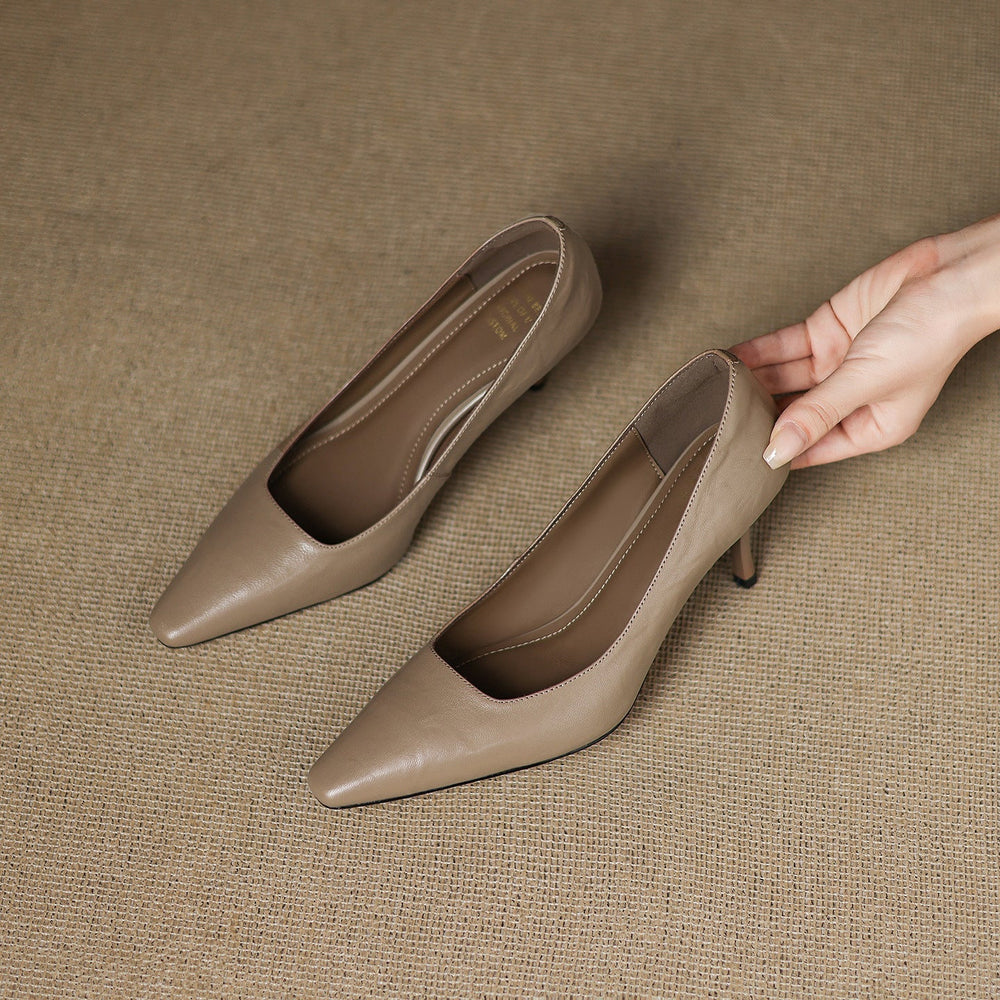 Zala genuine leather heels for women