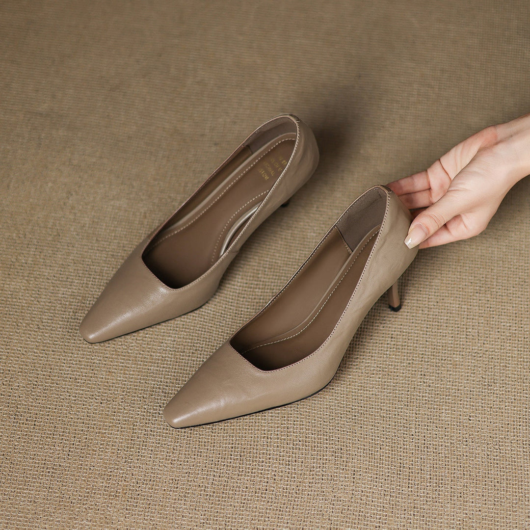 Zala genuine leather heels for women