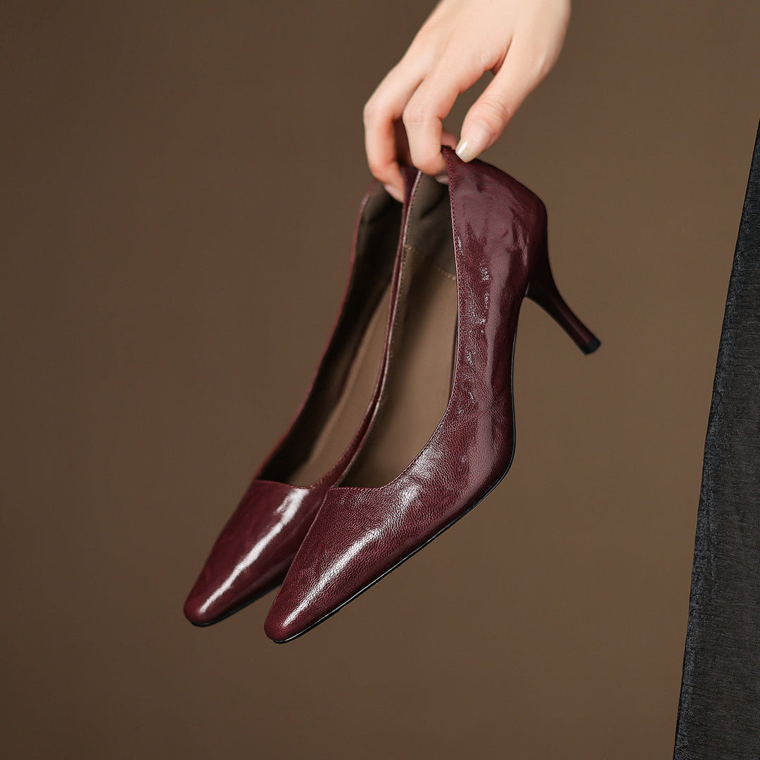 Zala genuine leather heels for women