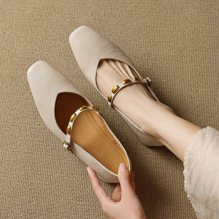 Zyra genuine leather flats for women