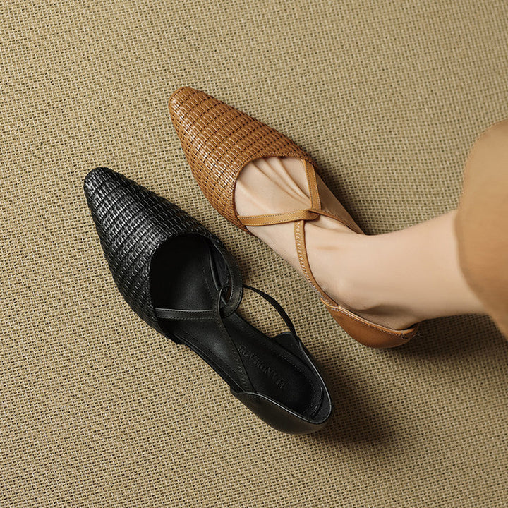Dona genuine leather heels for women
