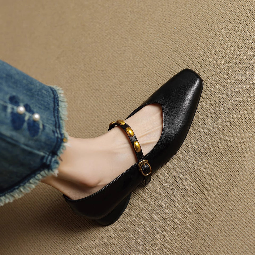 Zyra genuine leather flats for women