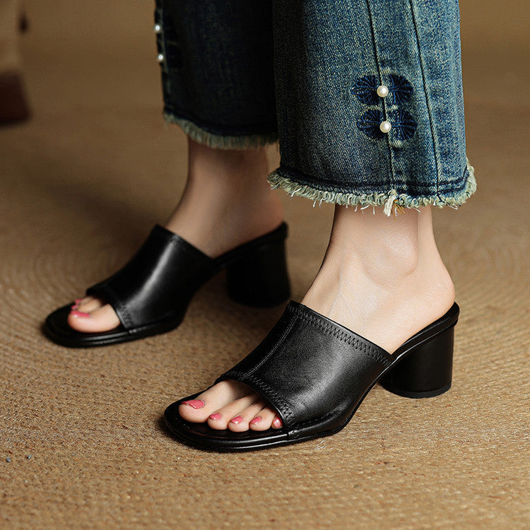 Amira genuine leather mules for women
