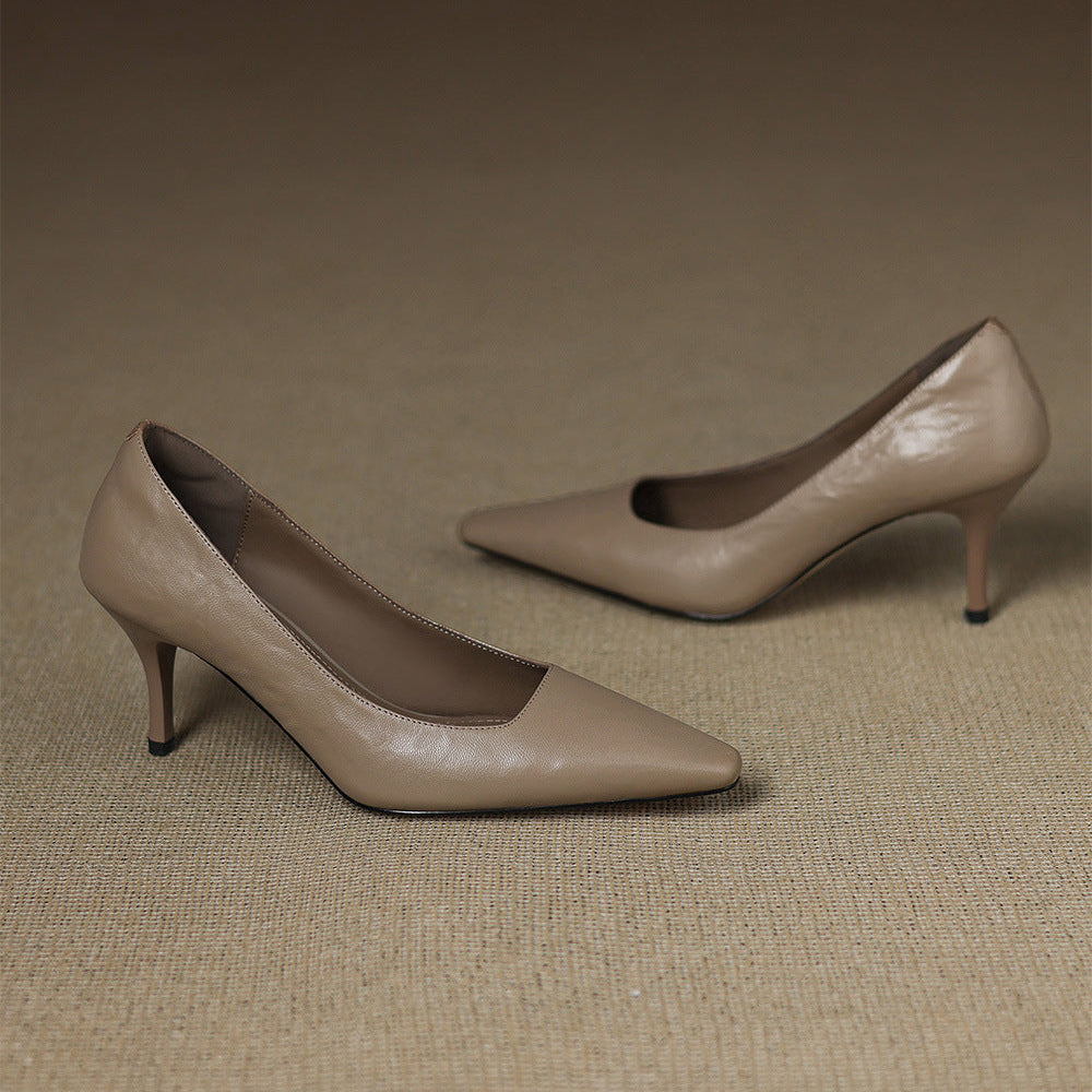 Zala genuine leather heels for women