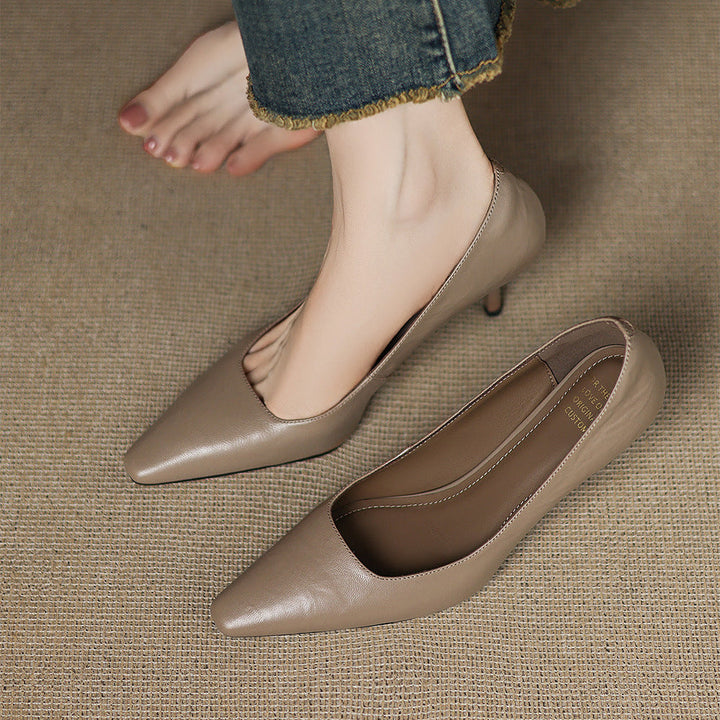 Zala genuine leather heels for women