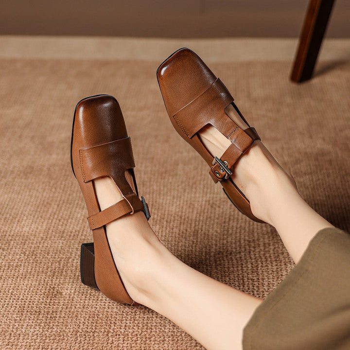 Veyra genuine leather heels for women