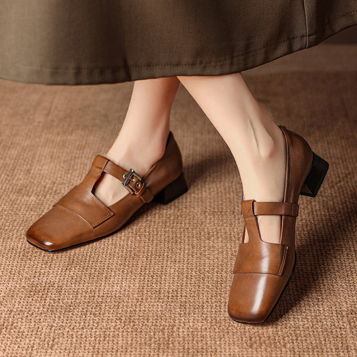 Veyra genuine leather heels for women