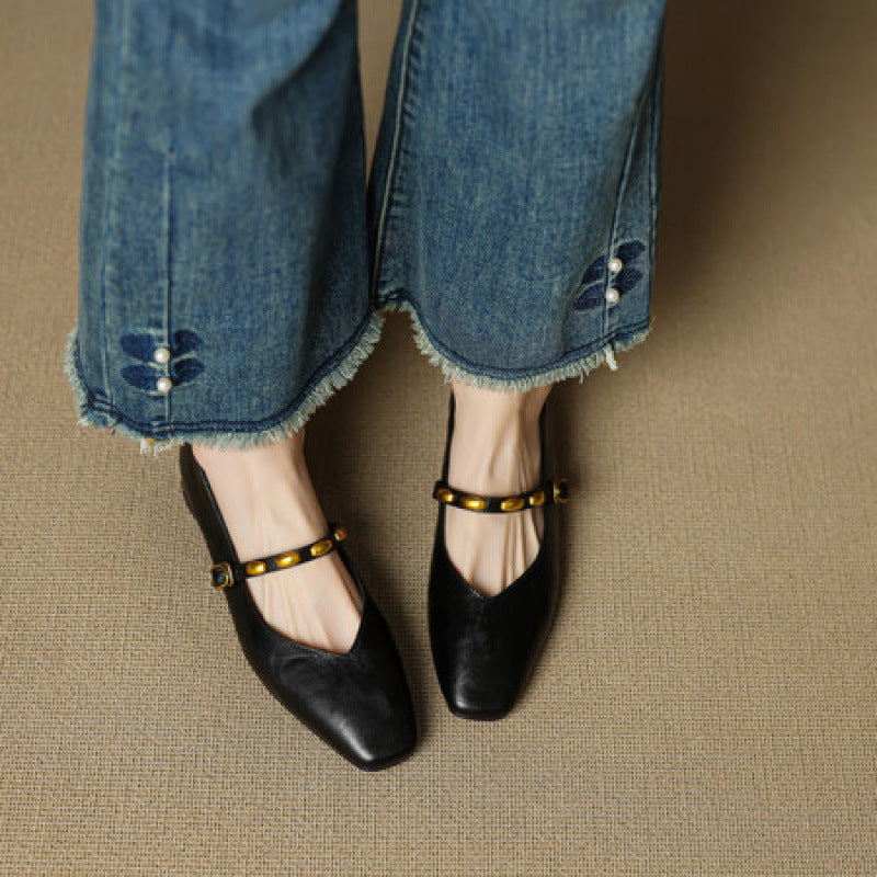 Zyra genuine leather flats for women
