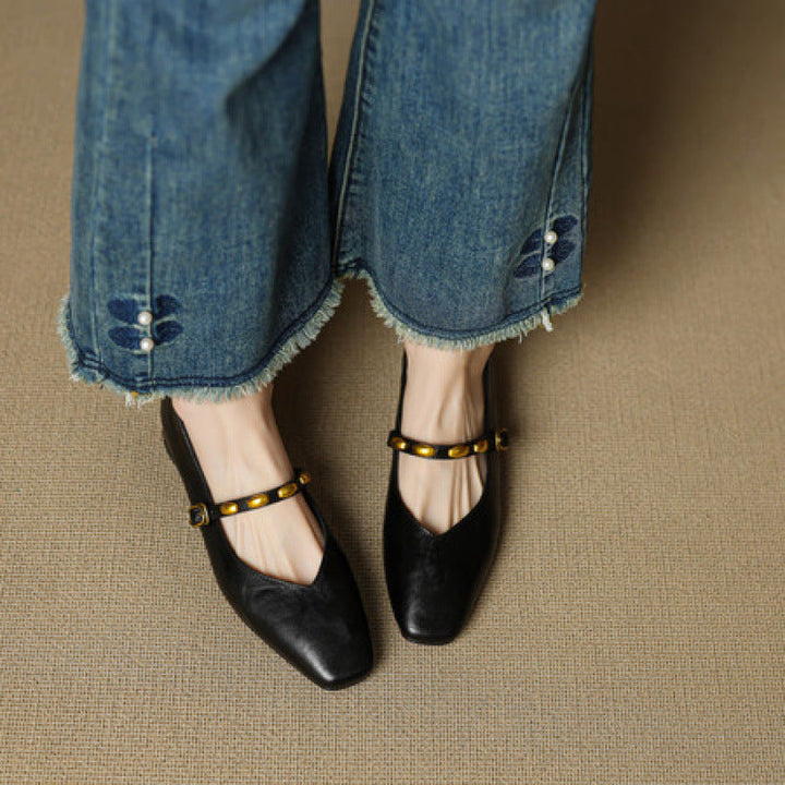 Zyra genuine leather flats for women