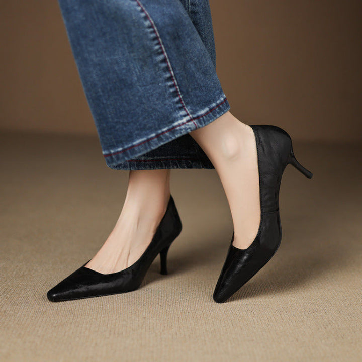 Zala genuine leather heels for women