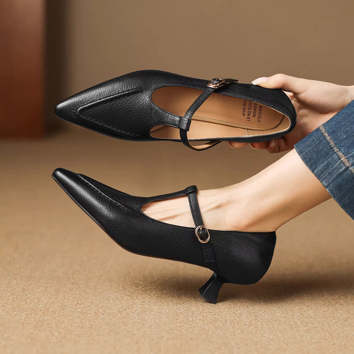 Tirea genuine leather heels for women