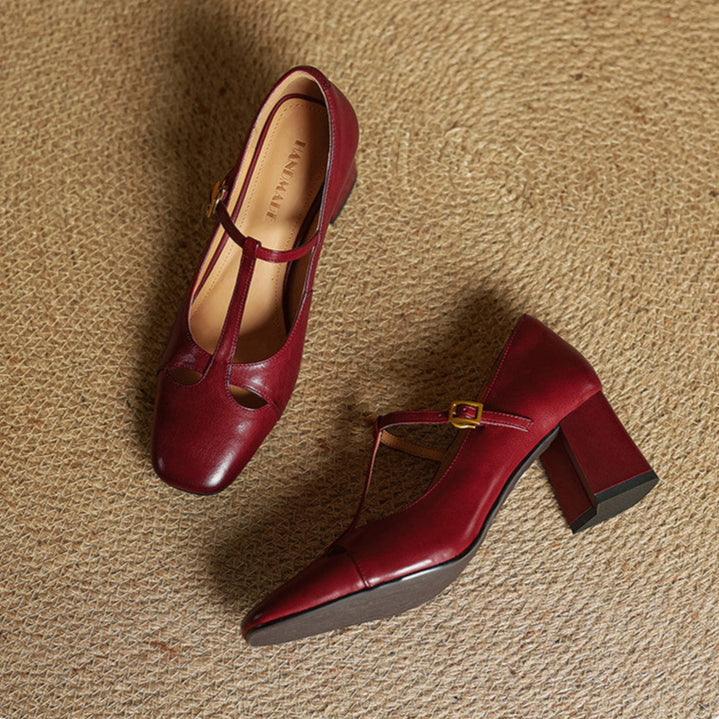 Alysa genuine leather heels for women