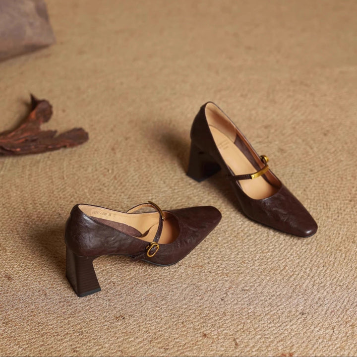 Maela genuine leather heels for women