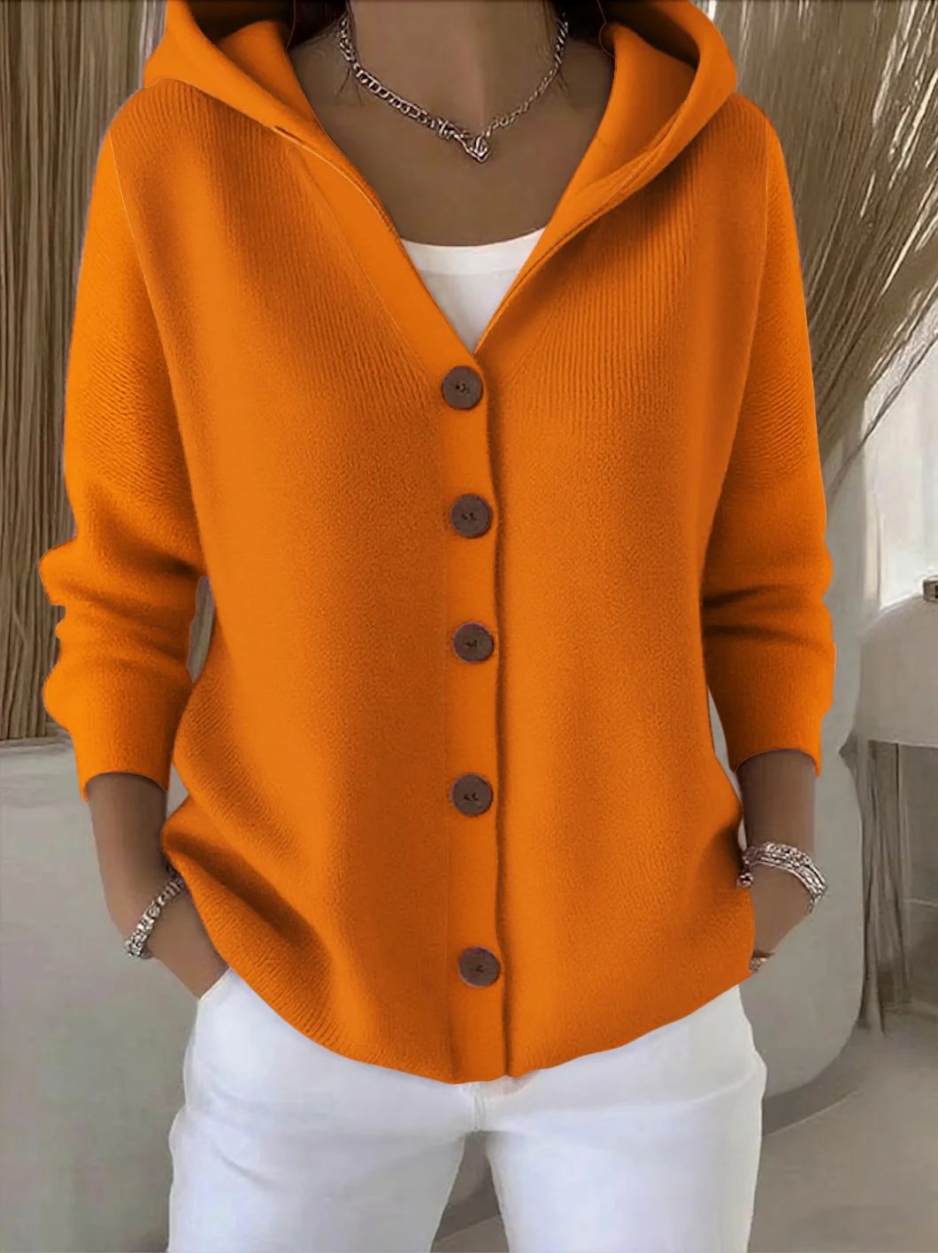 Rocio hooded knit cardigan for women