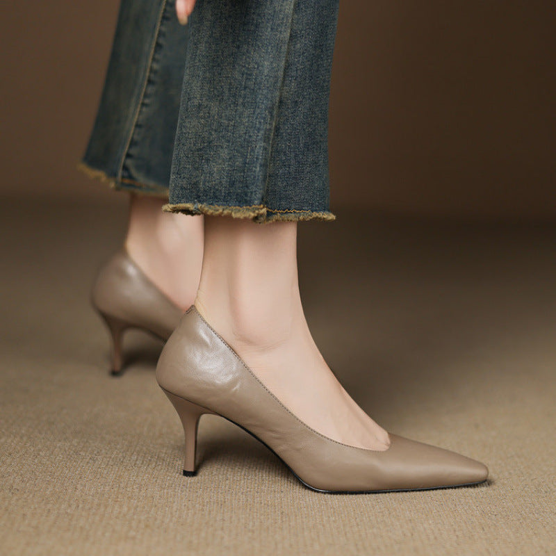 Zala genuine leather heels for women
